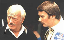 Колин Чэпмен и Найджел Мэнселл на Гран При Великобритании 1981 года.
